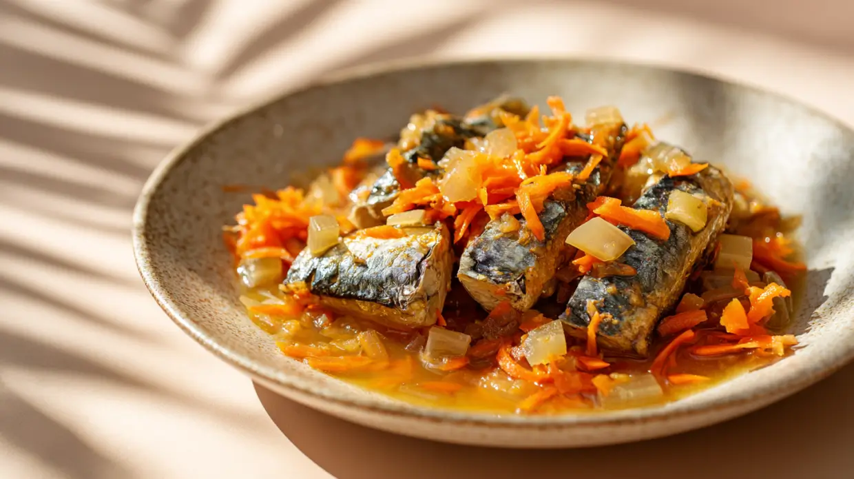Braised Mackerel with Carrots & Onions (Omega-3 Rich)