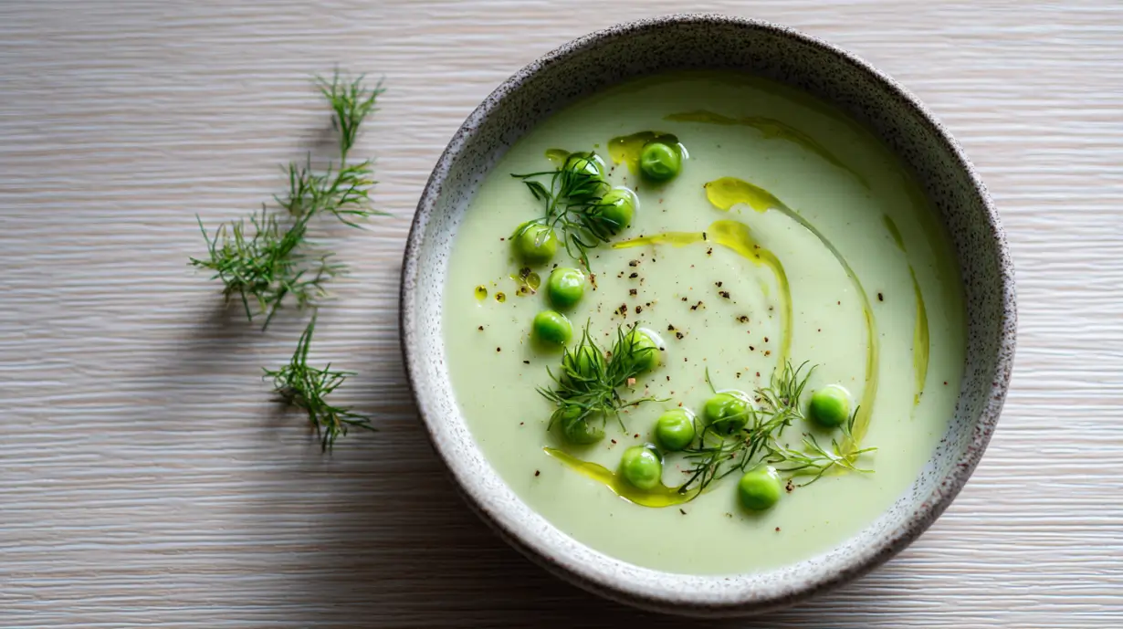 Creamy Fennel Soup with Green Peas (Healthy Plant-Based Recipe)