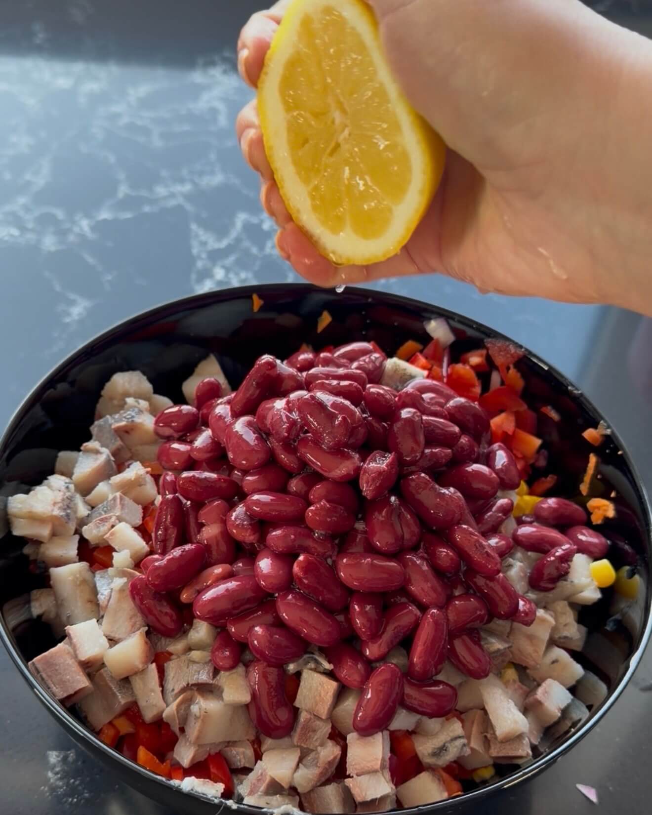 Herring and bean salad with lemon-balanced plate recipe