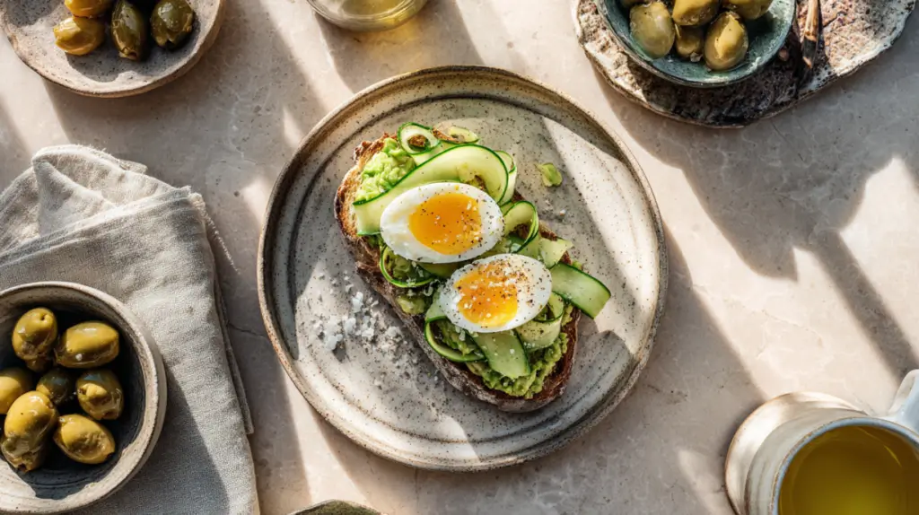 Bread feels different in Europe with slow-fermented sourdough, eggs, and avocado after 40